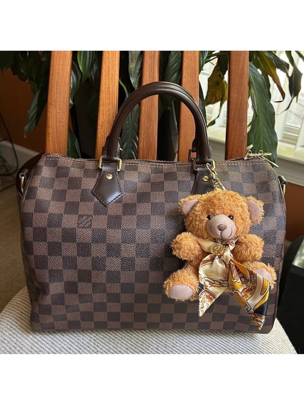 Teddy Bear Bag Charm 4” with TWILLY SCARF 🧸 - Picture 1 of 5